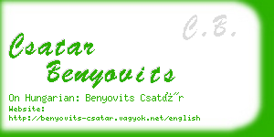 csatar benyovits business card